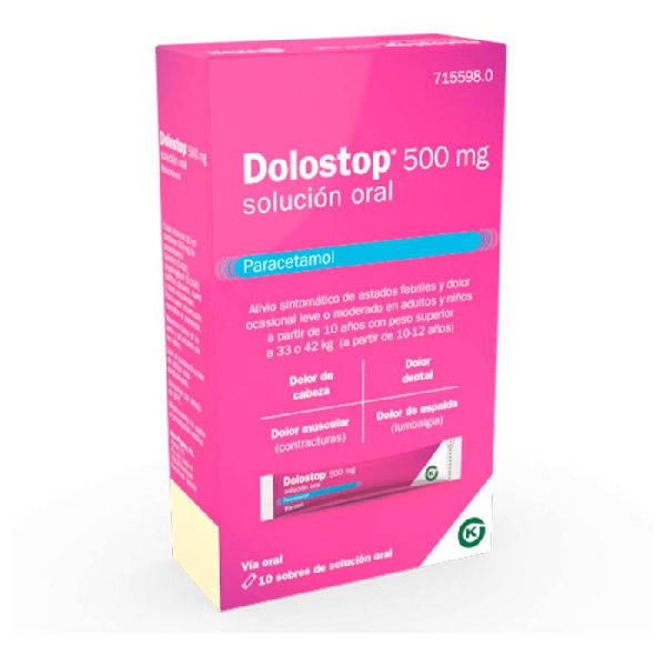 DOLOSTOP 500 MG 10 SOBRES SOLUCION ORAL 10 ML