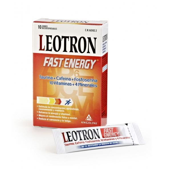 LEOTRON FAST ENERGY SOBRES BUCODISPERSABLES 10 SOBRES