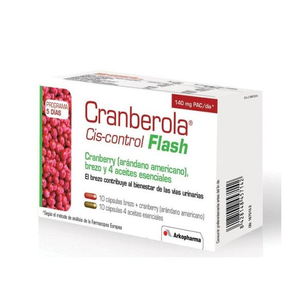 ARKOPHARMA CRANBEROLA CISCONTROL FLASH ARANDANO AMER 20 CAPS