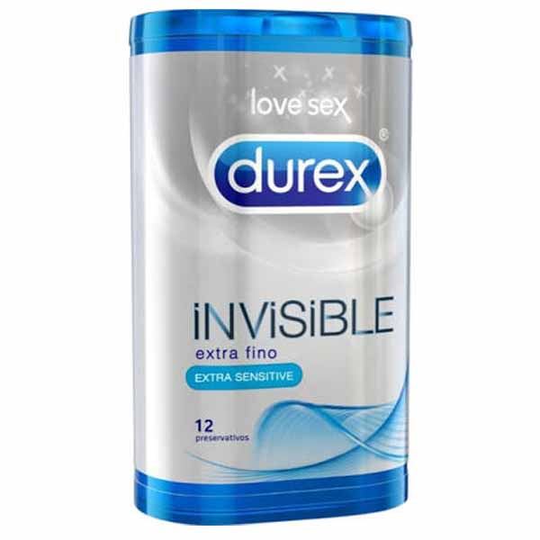 DUREX PROFILACTICOS INVISIBLE EXTRA FINO EXTRA SENSITIVO 12 U.