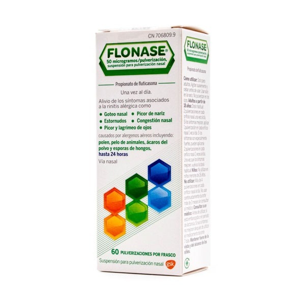 FLONASE 50 MICROGRAMOS/PULVERIZACION SUSPENSION PARA PULVERIZACION NASAL 60 PULVERIZACIONES