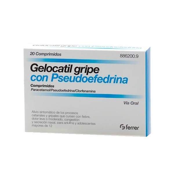 GELOCATIL GRIPE CON PSEUDOEFEDRINA 20 COMPRIMIDOS